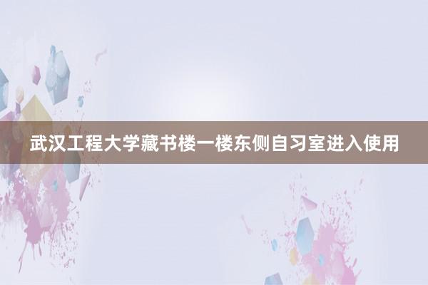 武汉工程大学藏书楼一楼东侧自习室进入使用